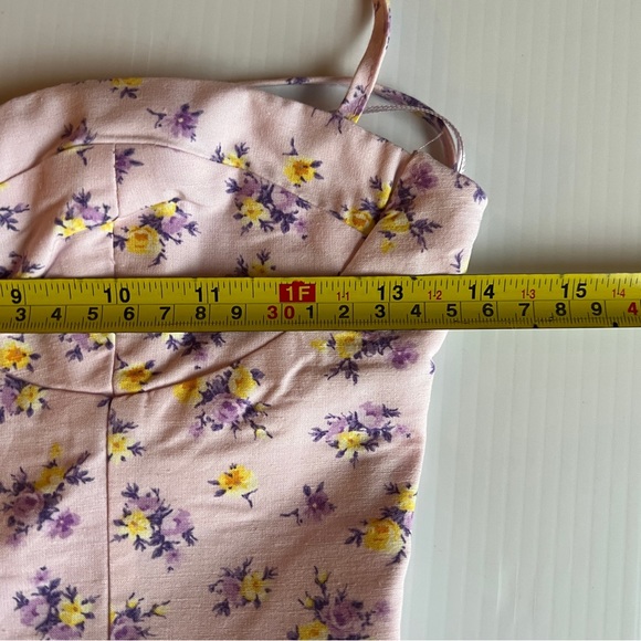 ZARA PRINTED LINEN BLEND DRESS MAUVE SIZE S  | 8342/206/612 - Picture 9 of 9